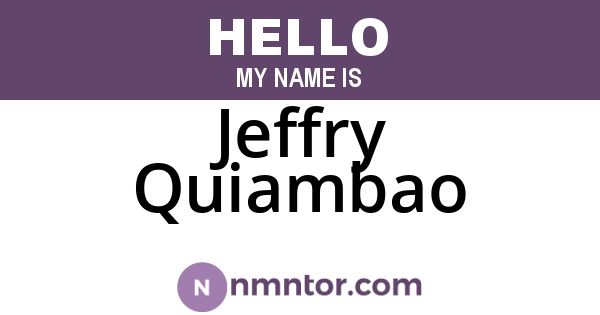 Jeffry Quiambao
