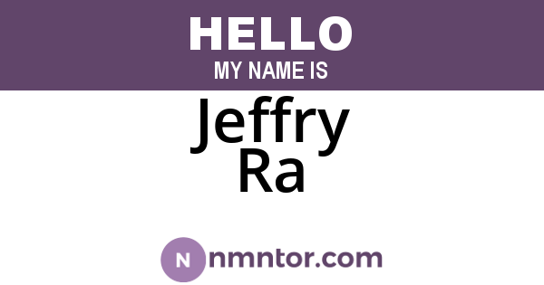 Jeffry Ra