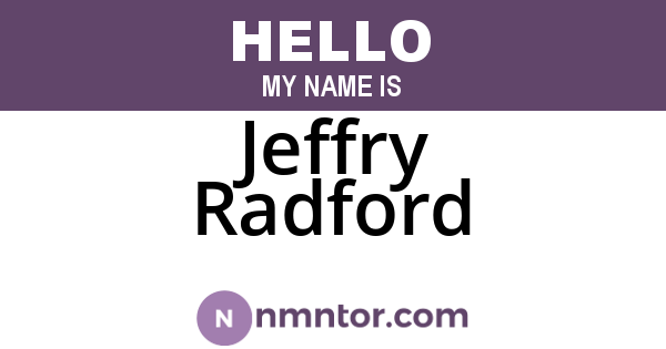 Jeffry Radford