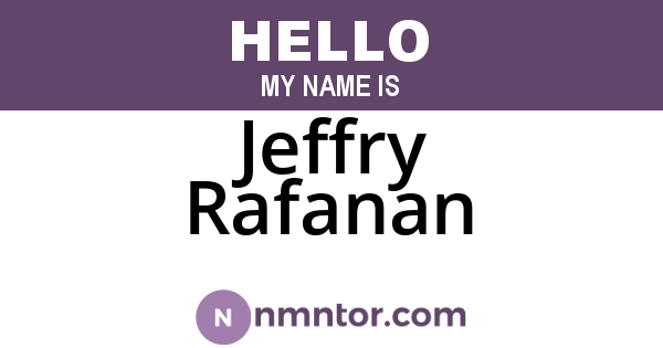 Jeffry Rafanan