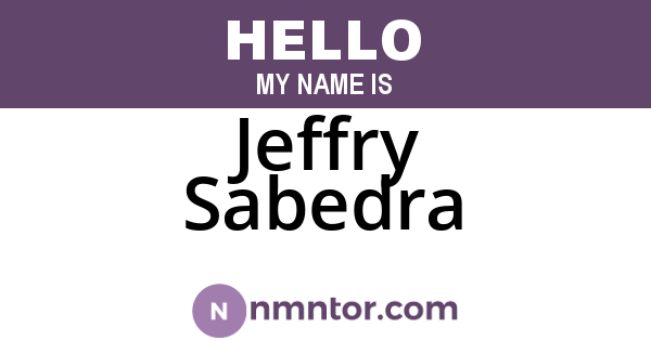 Jeffry Sabedra
