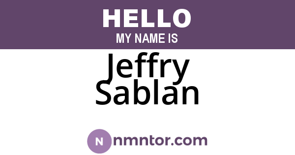 Jeffry Sablan