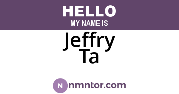 Jeffry Ta