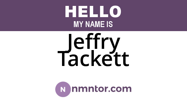 Jeffry Tackett