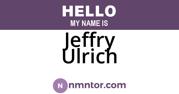 Jeffry Ulrich
