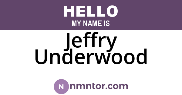 Jeffry Underwood