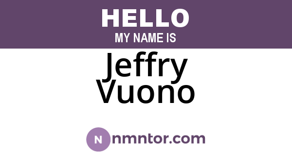 Jeffry Vuono
