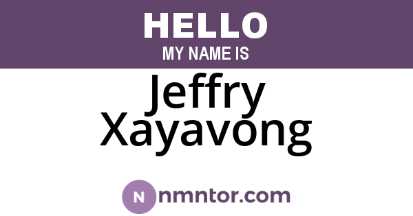 Jeffry Xayavong