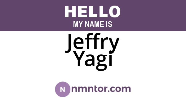 Jeffry Yagi