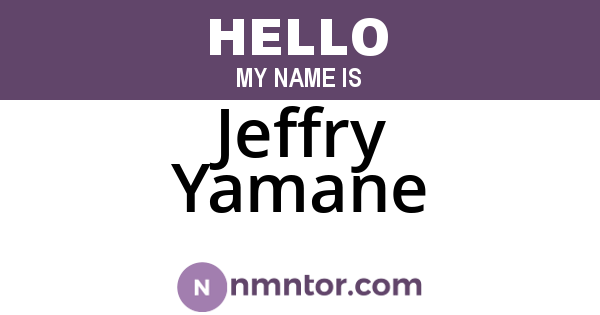 Jeffry Yamane