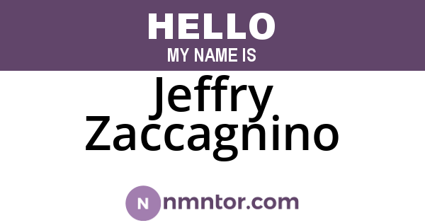 Jeffry Zaccagnino