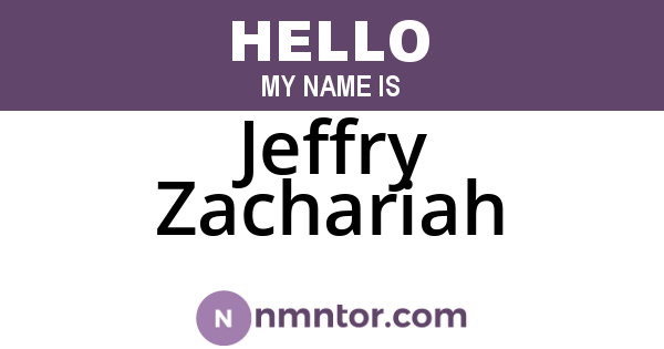 Jeffry Zachariah