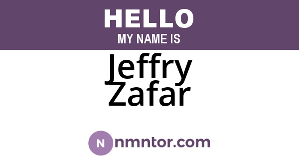 Jeffry Zafar