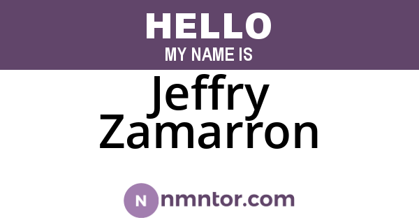Jeffry Zamarron