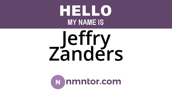 Jeffry Zanders