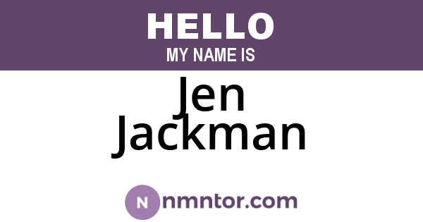 Jen Jackman