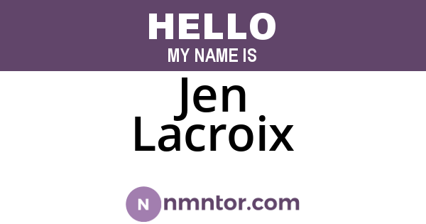 Jen Lacroix