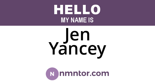 Jen Yancey
