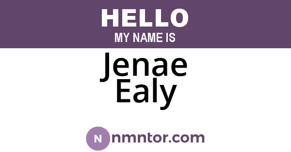 Jenae Ealy
