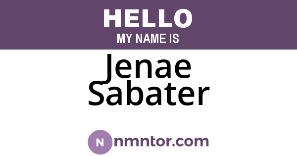 Jenae Sabater
