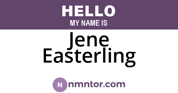 Jene Easterling