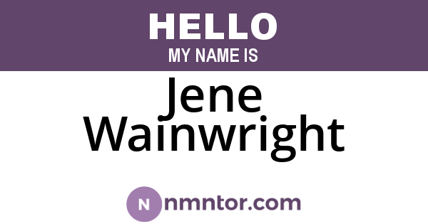 Jene Wainwright