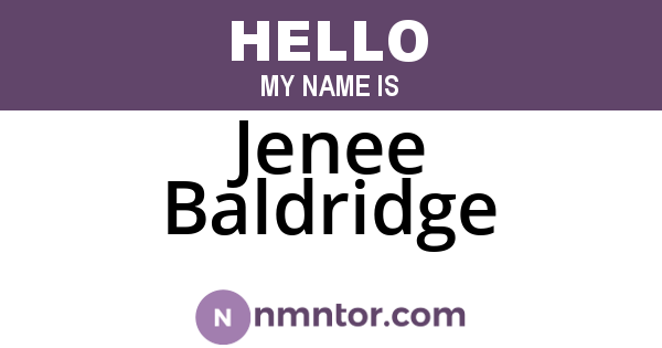 Jenee Baldridge