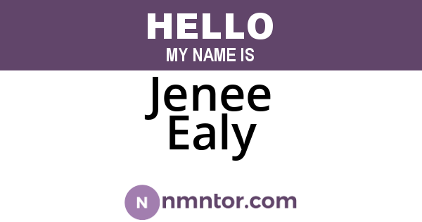 Jenee Ealy