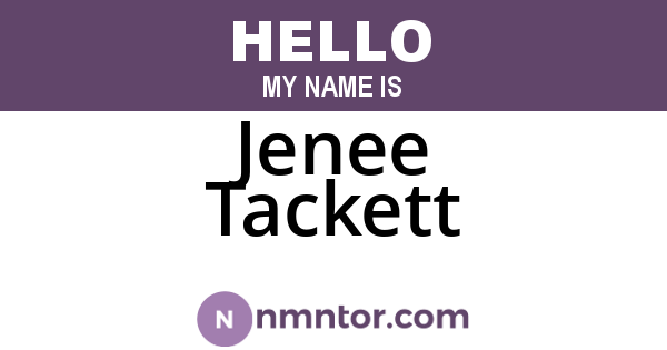 Jenee Tackett