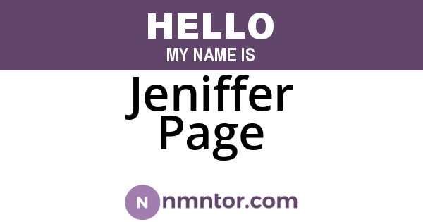 Jeniffer Page