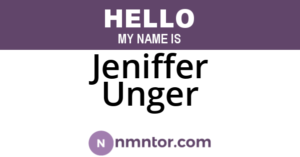 Jeniffer Unger