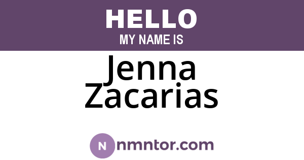 Jenna Zacarias