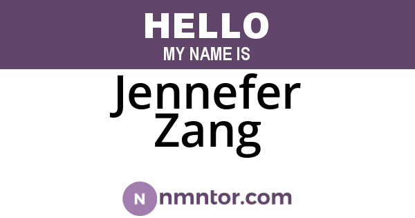 Jennefer Zang