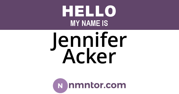Jennifer Acker