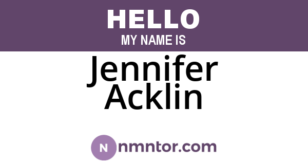 Jennifer Acklin