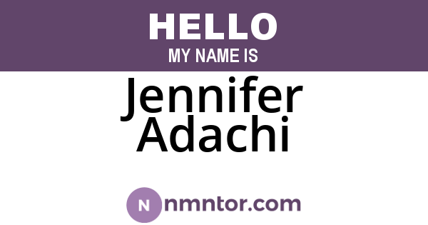 Jennifer Adachi