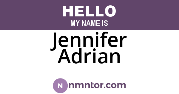 Jennifer Adrian