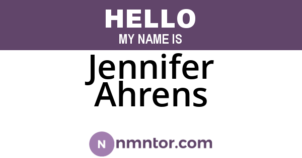 Jennifer Ahrens
