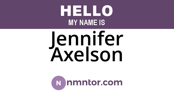 Jennifer Axelson