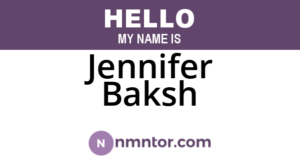Jennifer Baksh