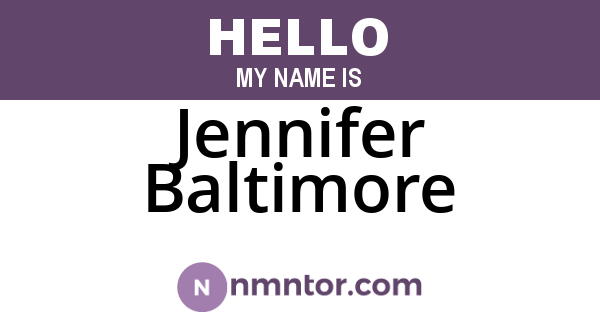 Jennifer Baltimore