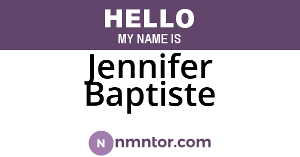 Jennifer Baptiste