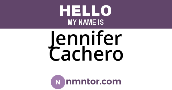 Jennifer Cachero