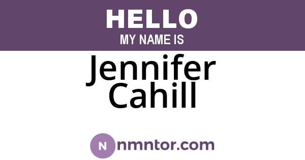 Jennifer Cahill