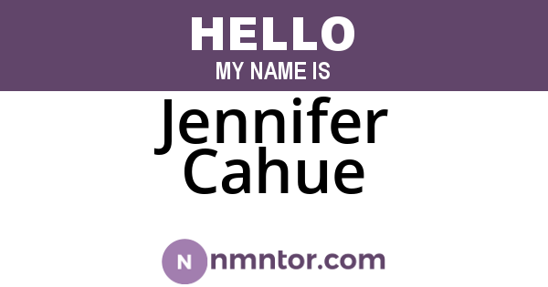 Jennifer Cahue