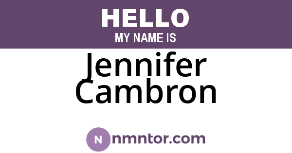 Jennifer Cambron