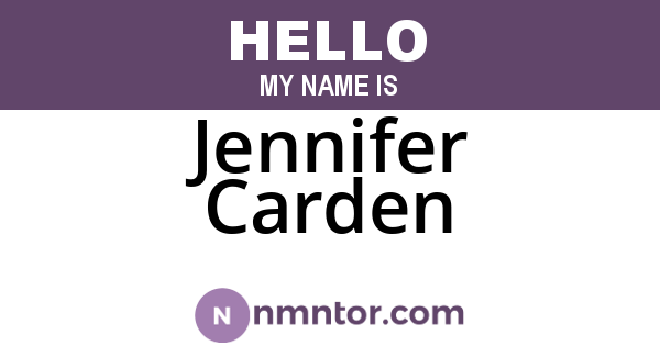 Jennifer Carden