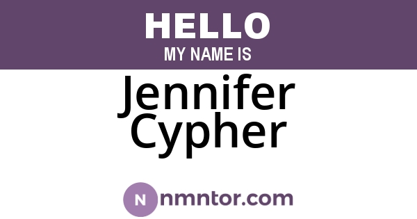 Jennifer Cypher