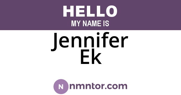 Jennifer Ek