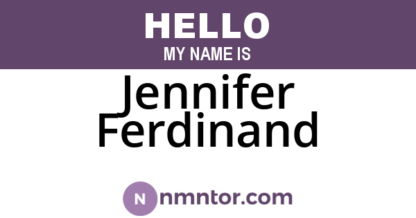Jennifer Ferdinand